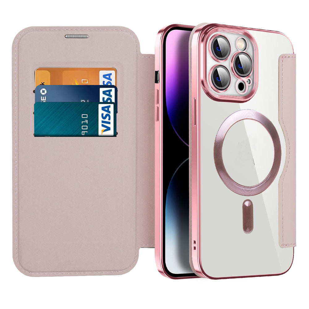 Magnetische Smartphone Hülle mit RFID-Schutz und sicherem Kartenfach. Optimale Sicherheit für Karten & Handy.