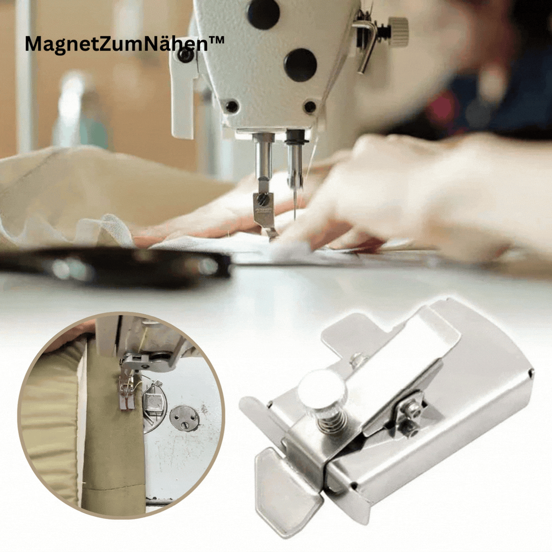 Magnetische Nähhilfe für präzise, gerade Nähte an der Nähmaschine; essenzielles Nähzubehör für DIY.