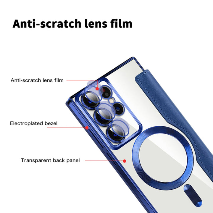 Elegante Samsung Handyhülle in Lederoptik, robuste Flip-Hülle mit RFID Schutz & Kartenfach.