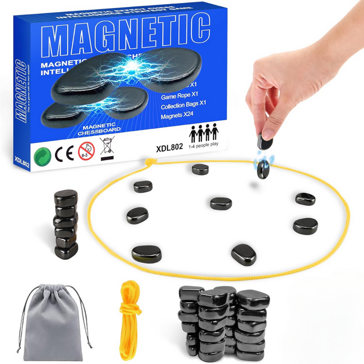 Magnetisches Reiseschachset für unterwegs, ideal für Kinder & Erwachsene, mit robustem Spielbrett & Figuren.