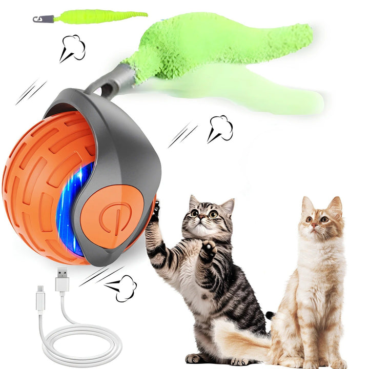 Automatisches interaktives Rollspielzeug für Katzen, eine Kugel, die zu endloser Aktivität anregt.