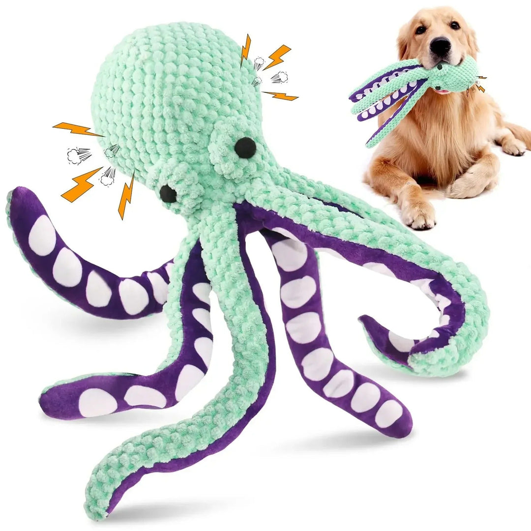 Interaktives OctoPuzzle Hundespielzeug für intelligente Vierbeiner, robust und mit Soundeffekt. Fördert Spiel & Kauen.