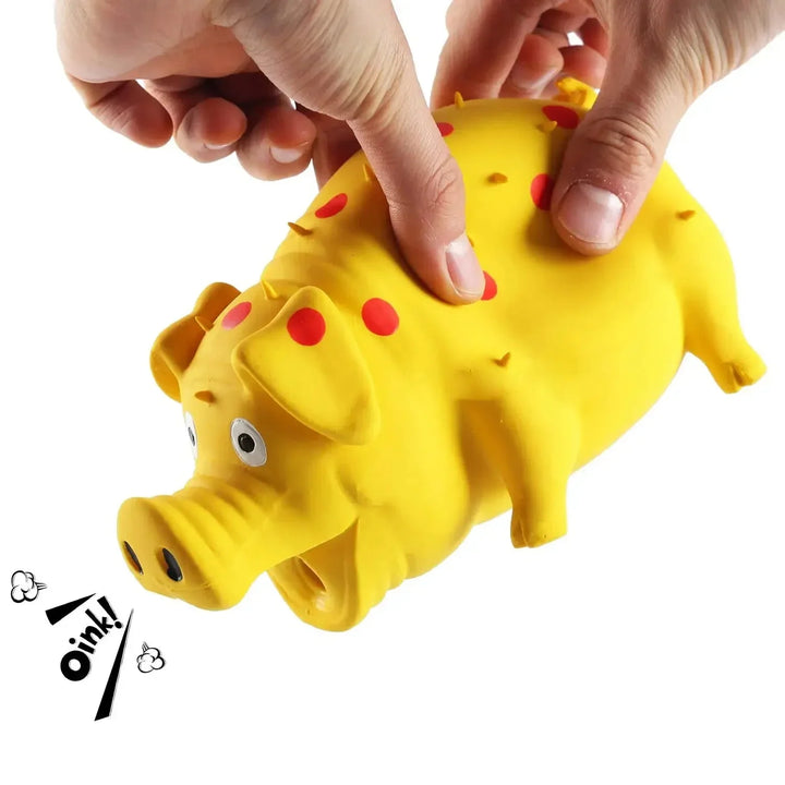 Lustiges Quietsch-Schweinchen Hundespielzeug für aktives Kauen & interaktives Spiel. Tierbedarf aus robustem Gummi.