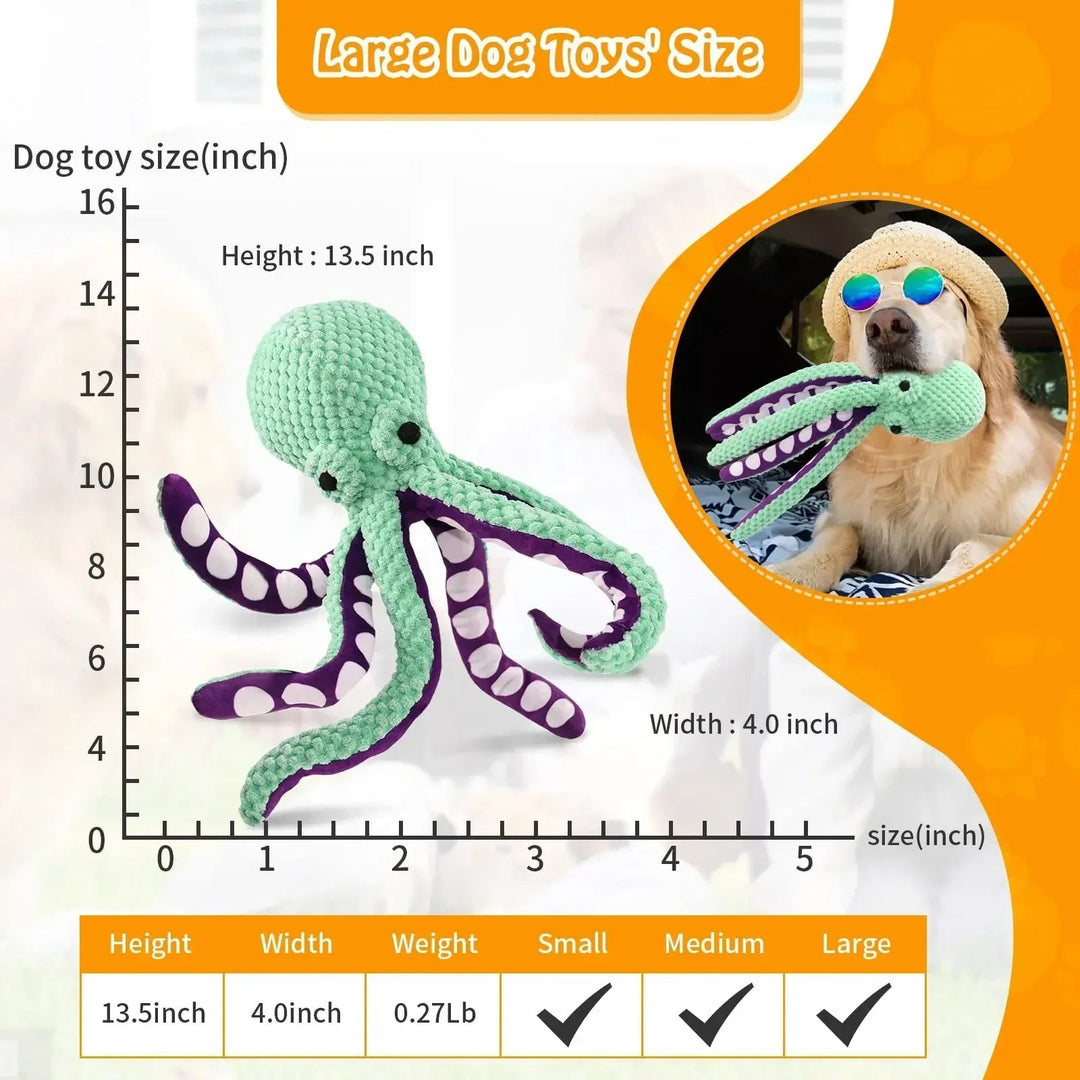 Robustes OctoPuzzle Hundespielzeug. Interaktives Intelligenzspielzeug & Kauspielzeug für schlaue Hunde mit Soundeffekt.