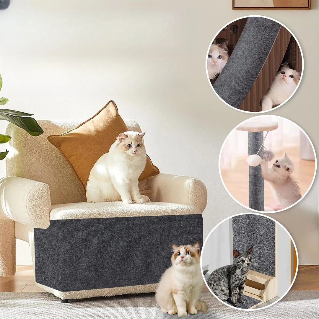 Universeller Katzen Kratzschutz für Möbel. Transparente, selbstklebende Schutzmatte zum Zuschneiden schützt Sofa & Stühle.