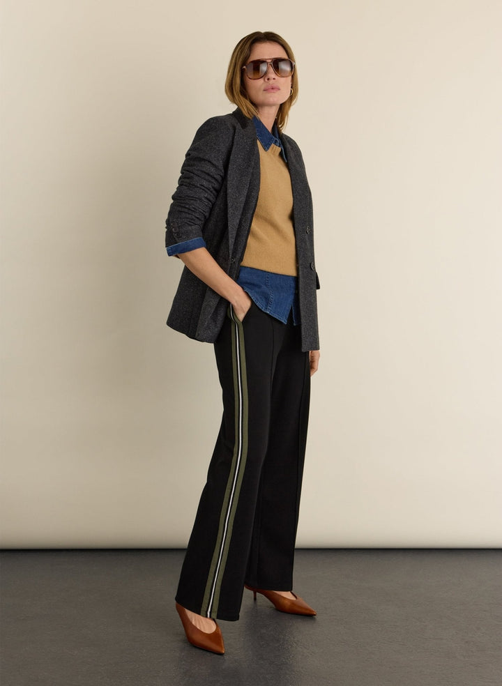 Bequeme Stretch-Palazzo Hose für Damen mit elastischem Bund & seitlichen Taschen. Ideal für alle Jahreszeiten.