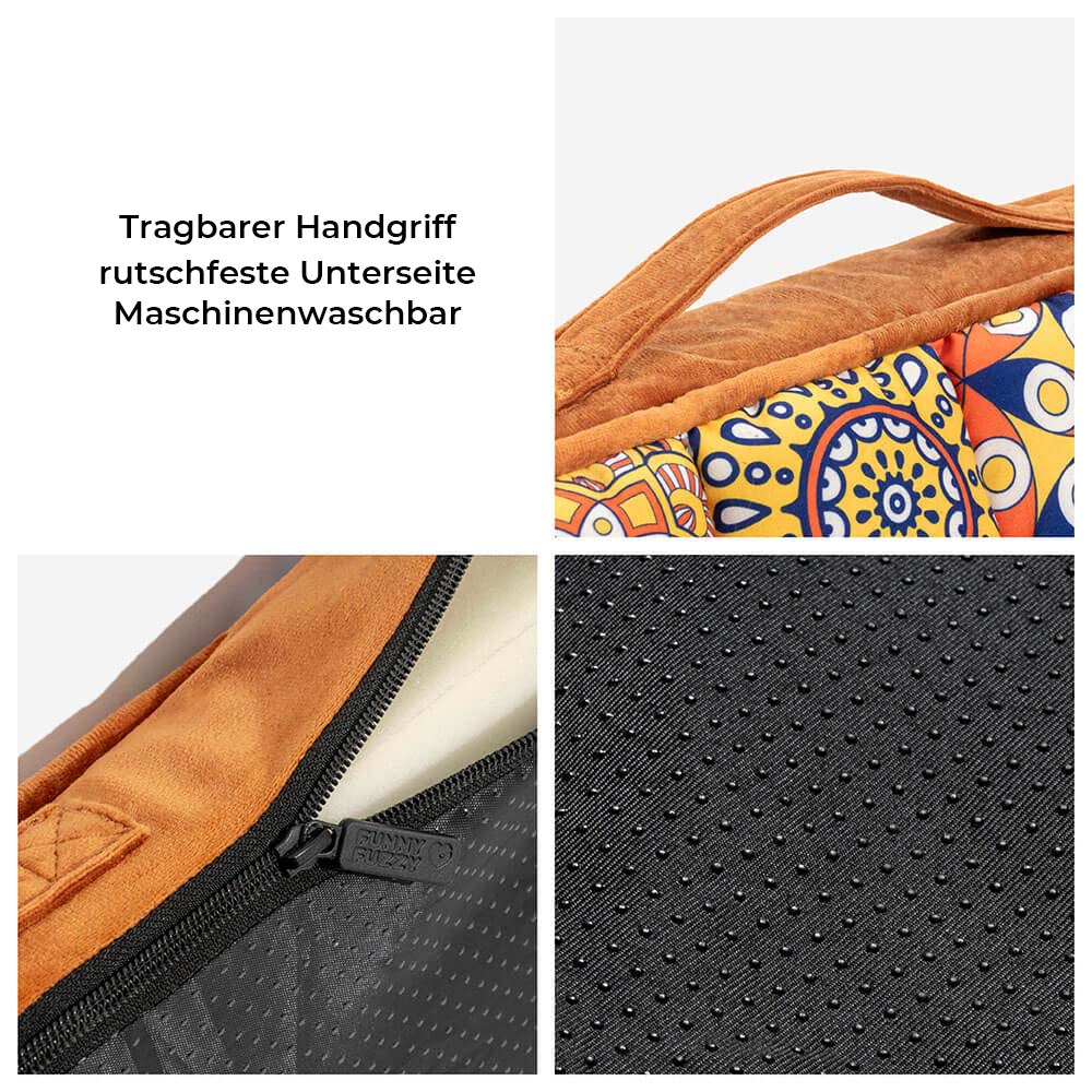 Modernes orthopädisches Haustierbett in Braun, grosser Schlafplatz für optimalen Komfort & Gelenkschutz.
