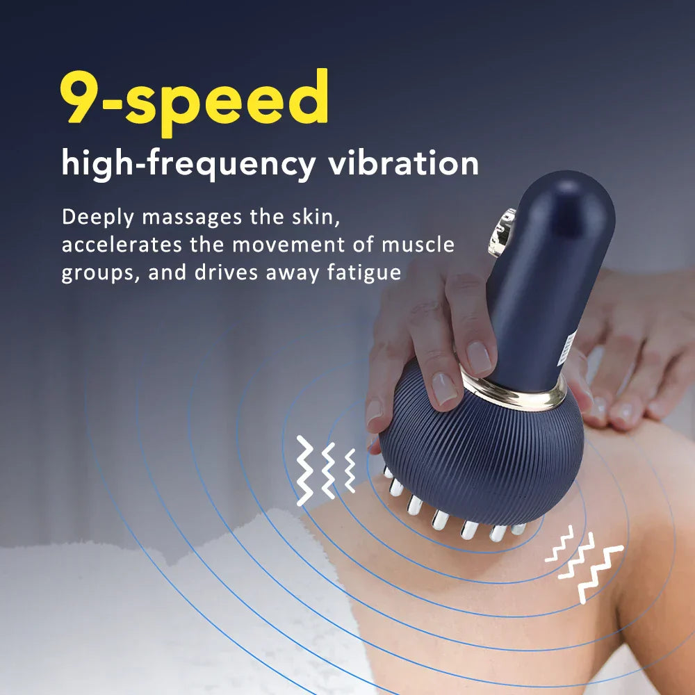 Wiederaufladbares Massagegerät für kabellose Entspannung, mit Wärme für Muskeln & Wohlbefinden.