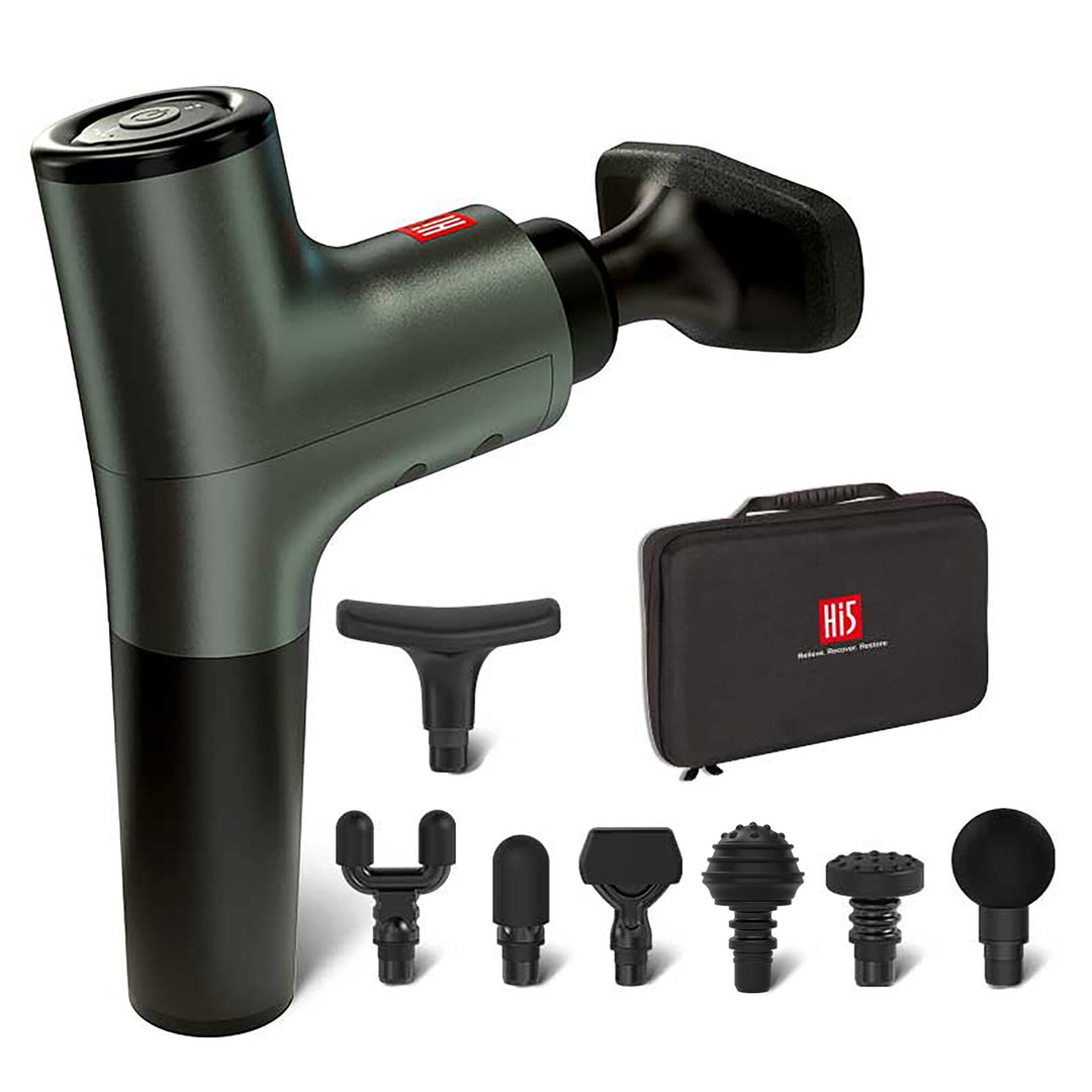 Unisex Massagepistole mit 7 Aufsätzen für effektive Muskelentspannung & Regeneration.