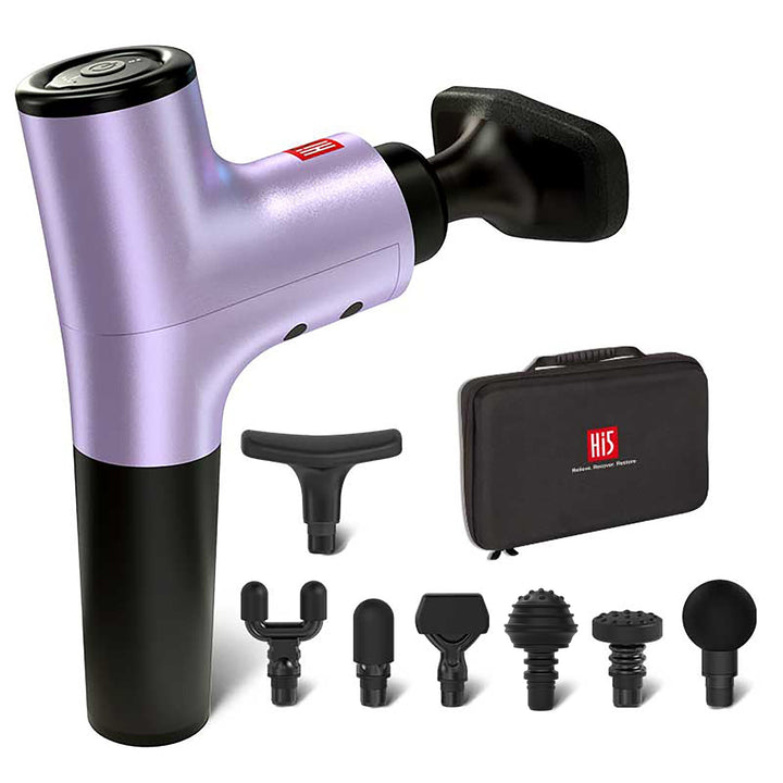 Ergonomische Massagepistole unisex, inkl. 7 austauschbaren Köpfen für gezielte Entspannung.