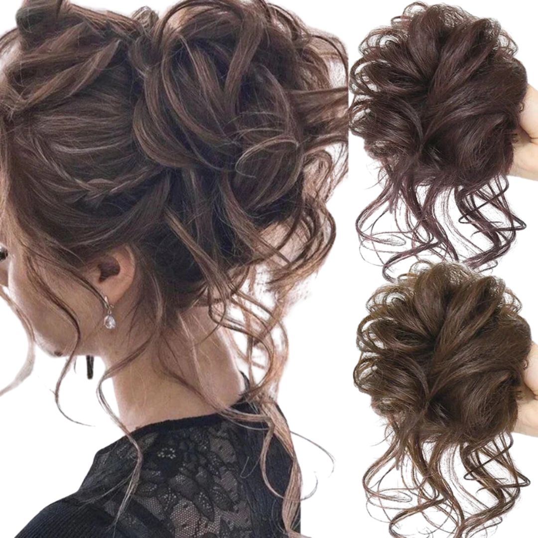 Messy Bun Haarteil für natürliches Volumen; schneller Dutt für Fülle in Sekunden.