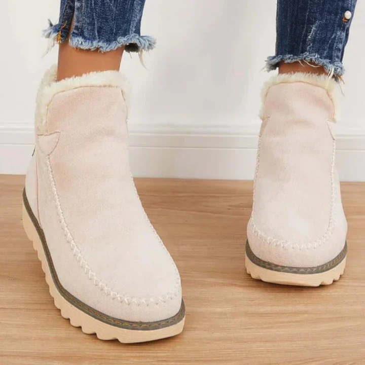 Mia Damen Winter Knöchelstiefel: warm, wasserdicht & rutschfest. Bequeme gefütterte Stiefel für Herbst & Winter.