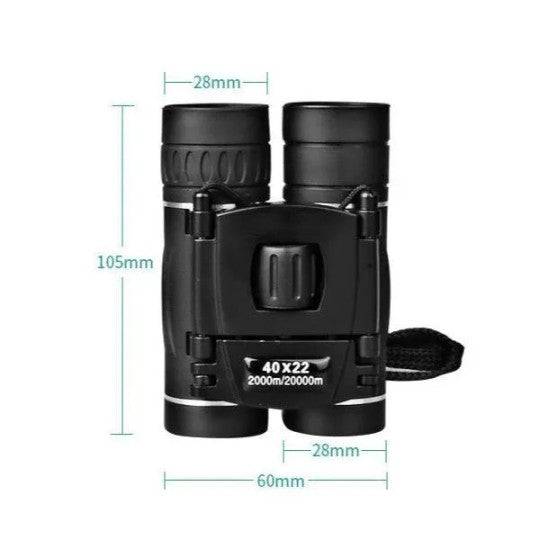 Kompaktes Militär Fernglas 40x22 HD mit rutschfester Oberfläche. Leicht zu tragen für Jagd, Wandern & Outdoor.