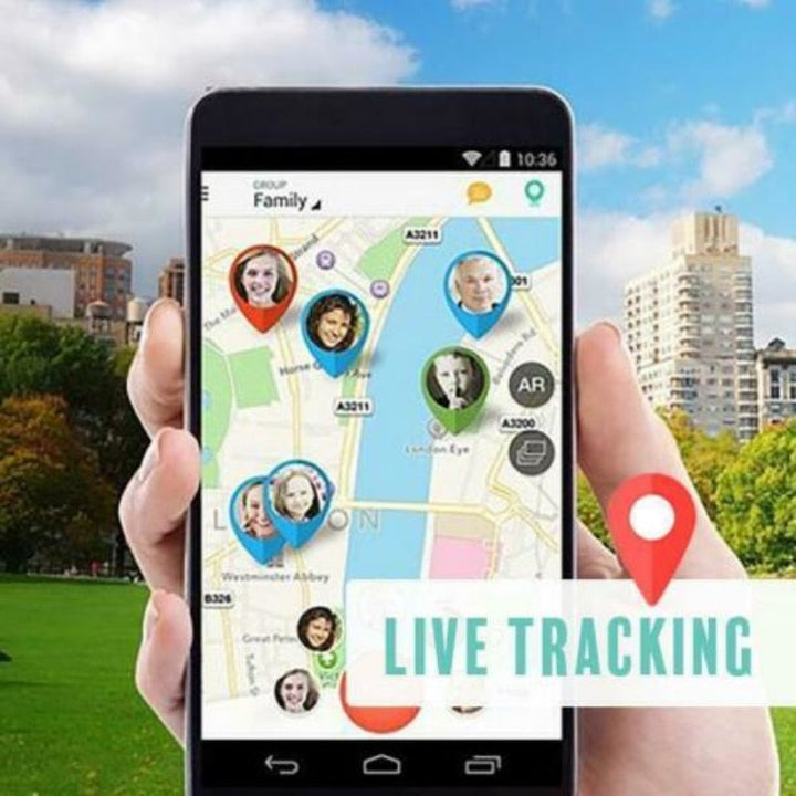 Sicherer Mini GPS Tracker für Kinder mit Echtzeit-Ortung, SOS-Knopf & Geofence-Alarm.