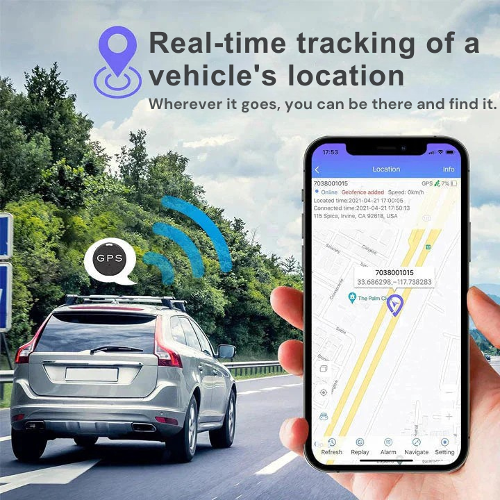 Mini GPS Tracker mit Echtzeit-Ortung und starker Magnetbefestigung für Diebstahlschutz.