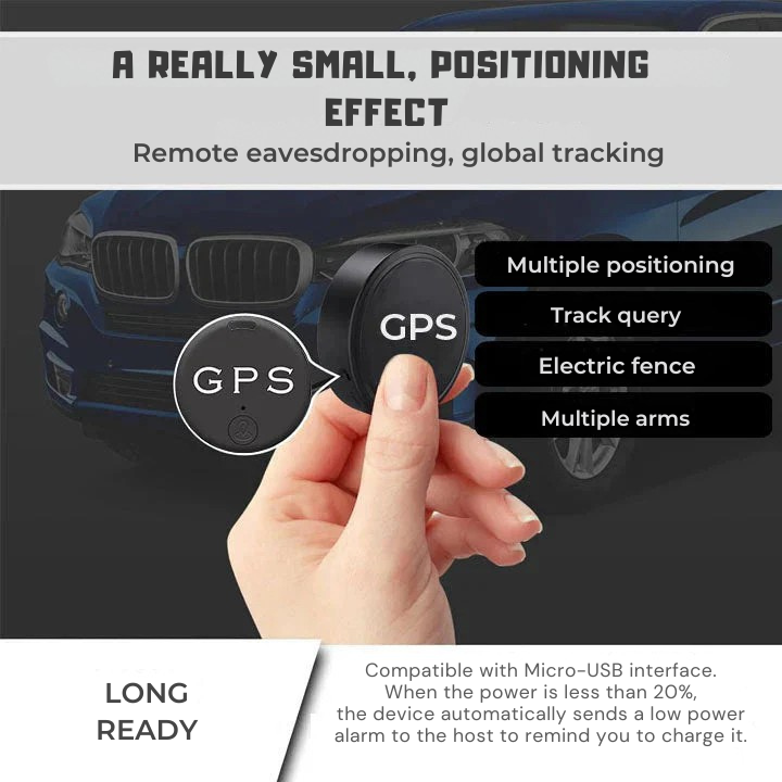 Magnetischer Mini GPS Tracker zur Fahrzeugortung und Diebstahlschutz mit Live-Tracking-App.