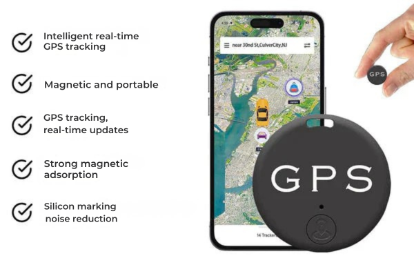 Mini GPS Tracker mit starkem Magnet für diskrete Befestigung und präzise Echtzeit-Ortung.