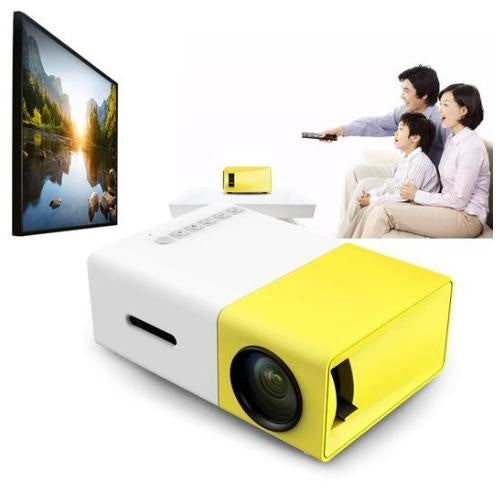 Mini LED Projektor für Heimkino & Filmabend. Tragbarer Beamer für unterwegs, ideal für Kinderunterhaltung.