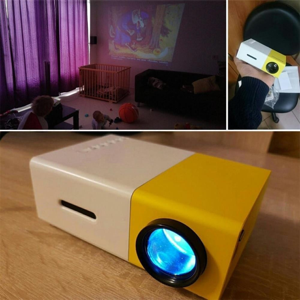 Tragbarer Mini LED Projektor für Reisen & mobiles Heimkino. Kompakter Beamer für Filmabend und Präsentationen.