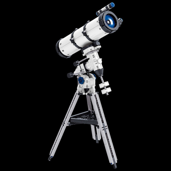 Klemmbaustein-Modell eines Mini Teleskops. Kreatives Bauklötze-Spielzeug für Jugendliche & Erwachsene. Astronomie-Kit.