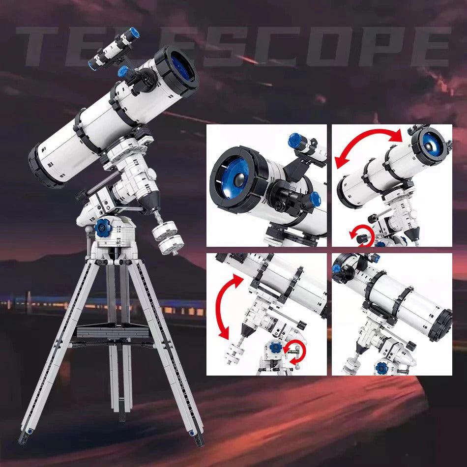Interaktives Mini Teleskop Bauklötze Spielzeug. Fördert Baufähigkeiten & Wissensdurst über Astronomie bei Jung & Alt.