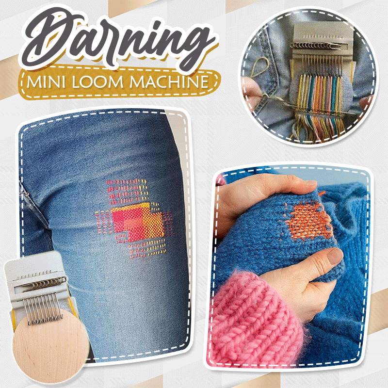 Mini Webrahmen zum Kleidung Reparieren & Stopfen. Handliches DIY-Werkzeug für Textilreparatur & Nachhaltigkeit.