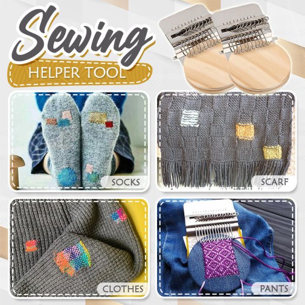 Praktischer Mini Webrahmen, um Kleidung zu flicken & stopfen. Kreatives DIY-Tool für nachhaltige Textilreparatur.