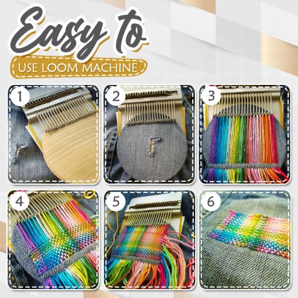 Robuster Mini Webrahmen für einfache Kleidung Reparatur. Effektives Stopfwerkzeug für kreatives Nähen & Upcycling.