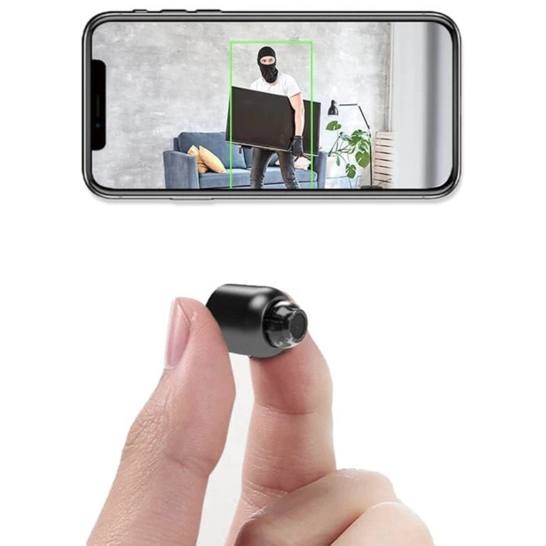 Mini WLAN Überwachungskamera kabellos mit Nachtsicht & Bewegungsmelder für smarte Haussicherheit.