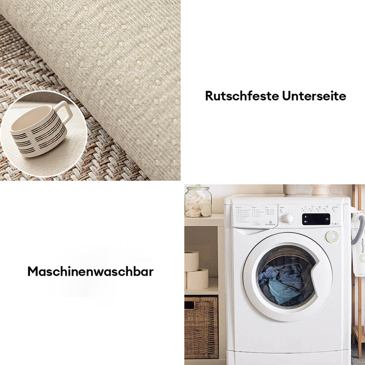 Dekorativer Sofabezug Creme, minimalistisches Fischgrätenmuster, strapazierfähig & maschinenwaschbar.