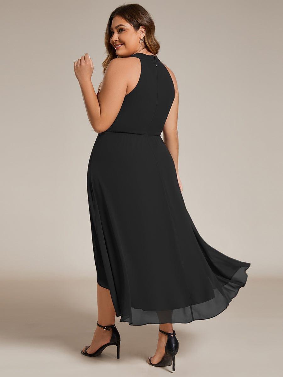 Elegantes Damen Sommerkleid A-Linie, festlich, Midi, Plissee, ideal für gehobene Anlässe.