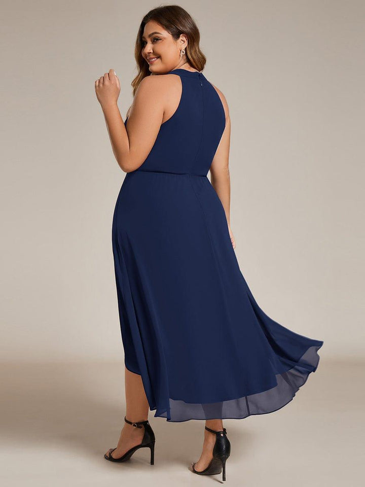 Damen Halterneck Festkleid Midi A-Linie, elegant, perfekt für Sommerhochzeiten & Partys.