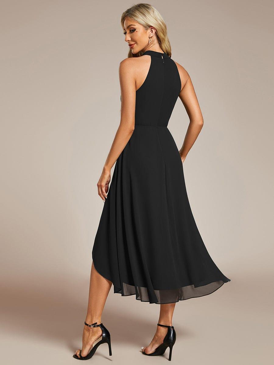 Schickes Damen A-Linie Festkleid Midi-Länge, Plissee-Details, perfekt für Hochzeiten im Sommer.