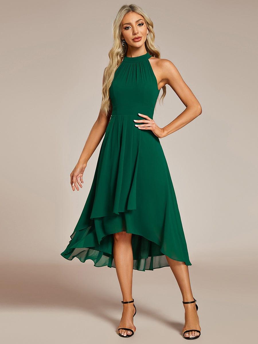 Damen A-Linie Plissee Midikleid, elegant, festlich, für Hochzeiten im Sommer & Cocktailpartys.