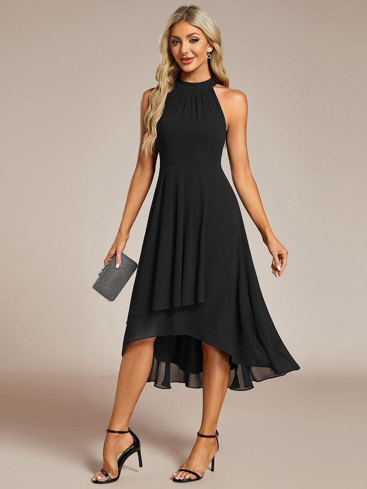 Damen Halterneck Midikleid A-Linie, elegant & festlich, ideal als Cocktailkleid oder Sommerkleid.