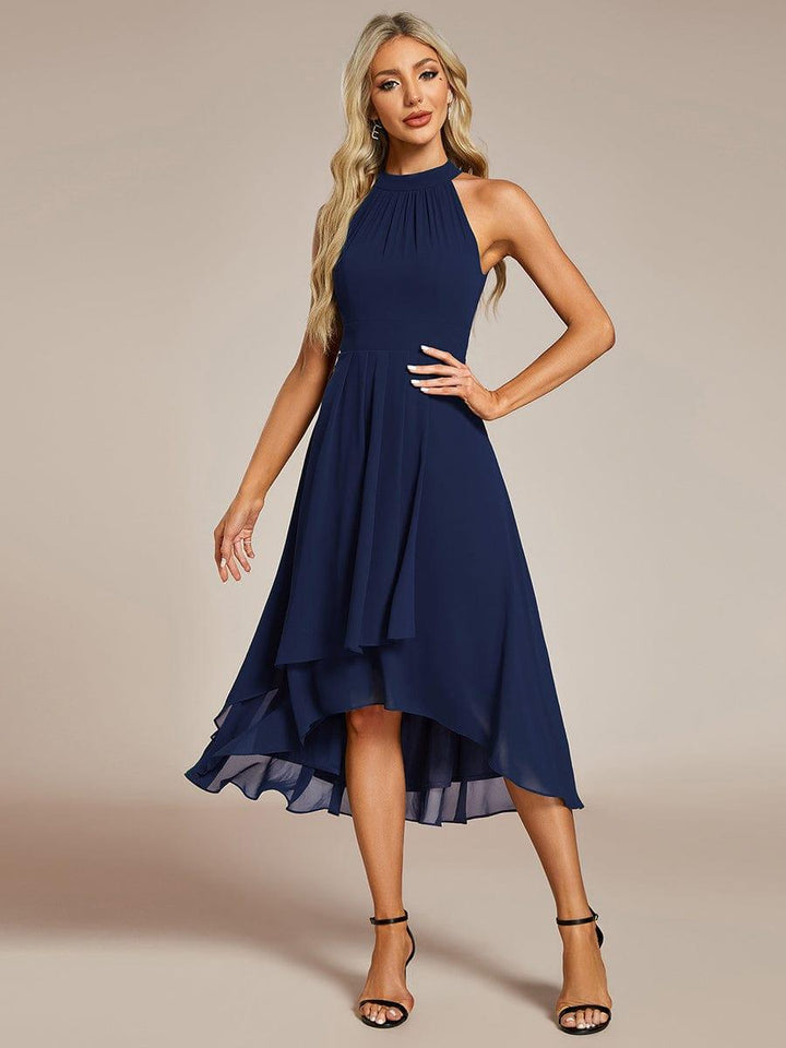 Festliches Midi-Kleid A-Linie für Damen, Plissee, perfekt für Hochzeiten, Abendmode & Sommerfeste.