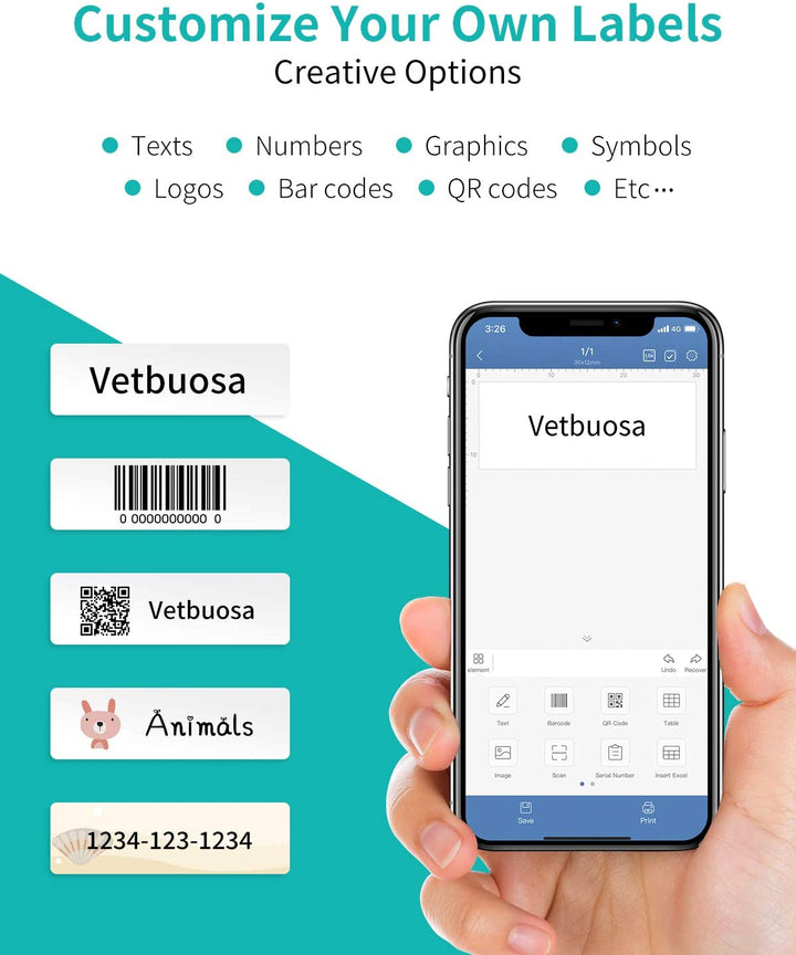 Smartes Etikettiergerät pw260516 für Heimanwendung. Mobil und einfach Etiketten für Küche & Vorrat.