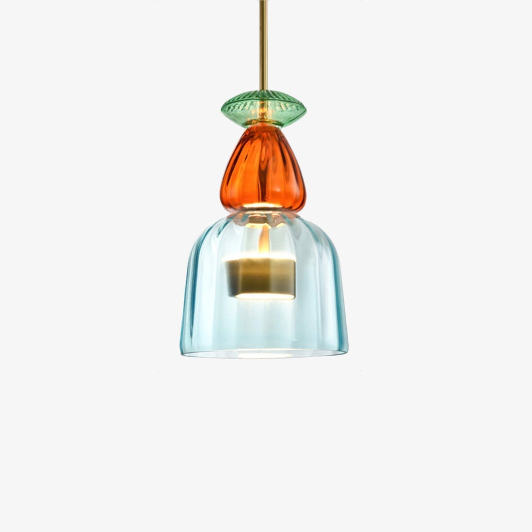 Stilvolle bunte Deckenleuchte mit LED-Technik, moderne Glas-Pendelleuchte für jede Raumgestaltung.