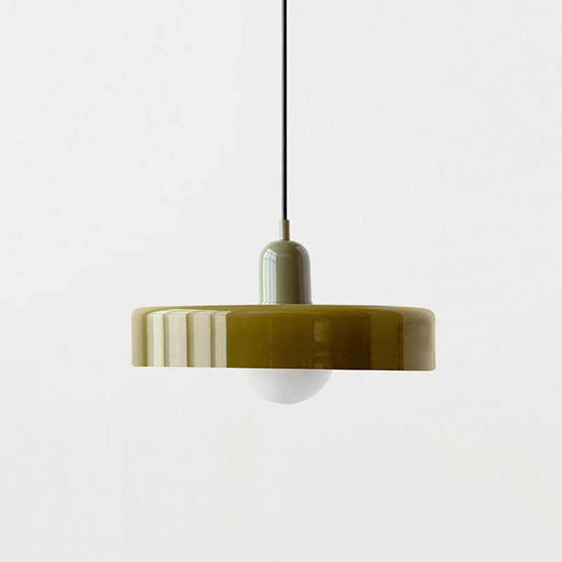 Designer Pendelleuchte, Buntglaslampe für Esszimmerbeleuchtung, moderne Glasleuchte, chic.