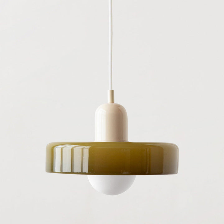 Farbiges Glasdesign, moderne Hängelampe, stilvolle Pendelleuchte für Ihr Wohnzimmer, akzentuiert.