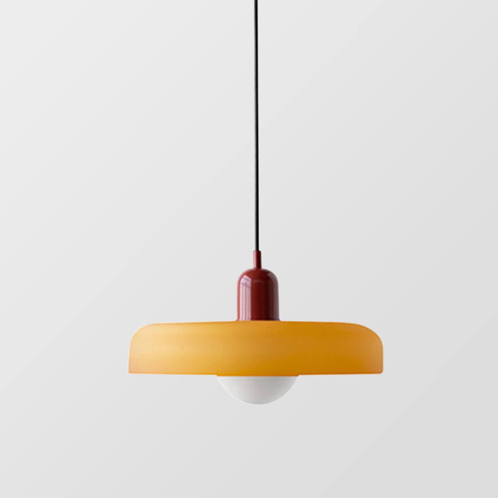 Moderne Innenbeleuchtung, Buntglas Pendelleuchte im Bauhausstil für Ihr Ambiente, kunstvoll.