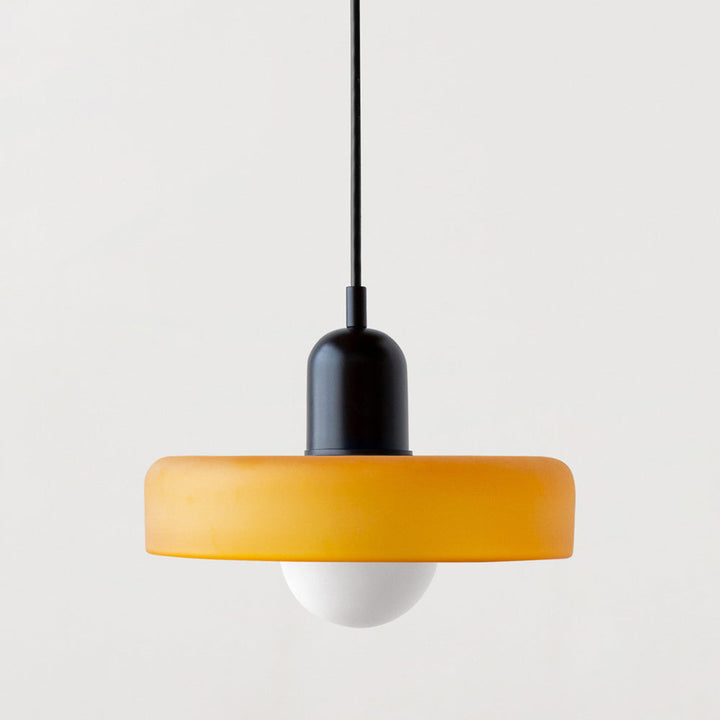 Bauhausstil Hängelampe, moderne Buntglas Deckenleuchte für stilvolle Innenräume, raffiniert.