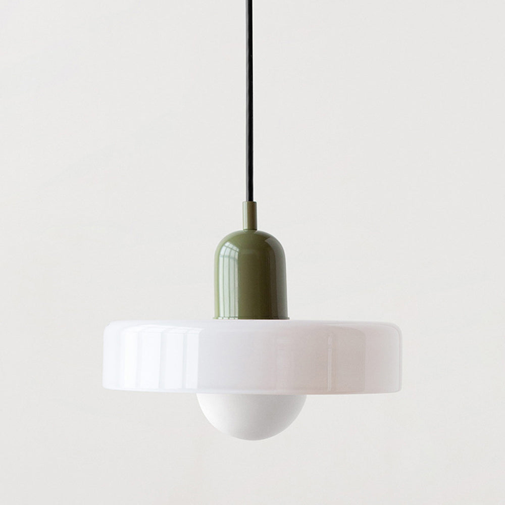 Bauhausstil Buntglaslampe, moderne Hängelampe, stilvolle Innenraumleuchte, inspiriert.