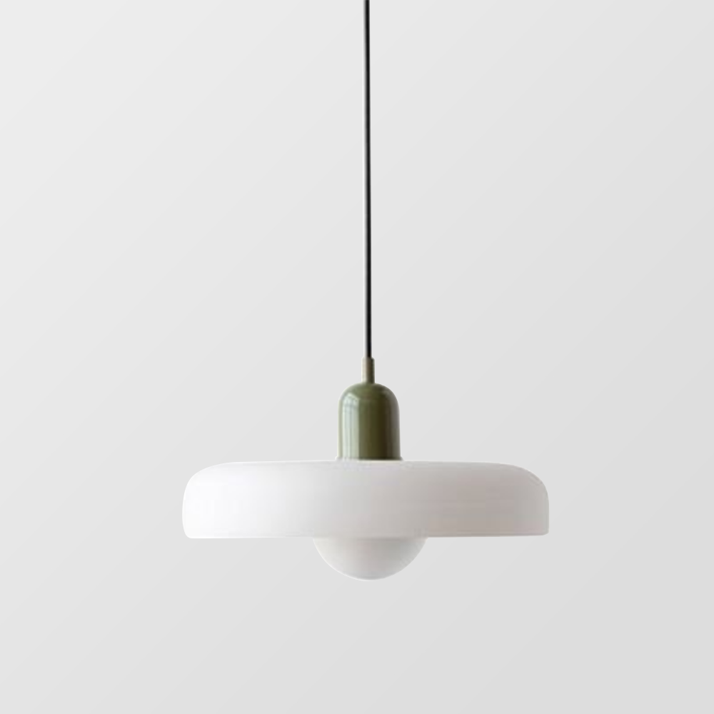 Pendelleuchte mit farbigem Glas, Buntglas-Designlampe für moderne Essbereiche, farbintensiv.