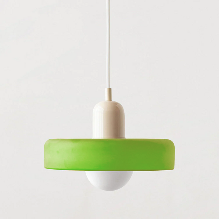 Moderne Buntglas Pendelleuchte, dekorative Hängelampe, Designbeleuchtung für Zuhause, ästhetisch.