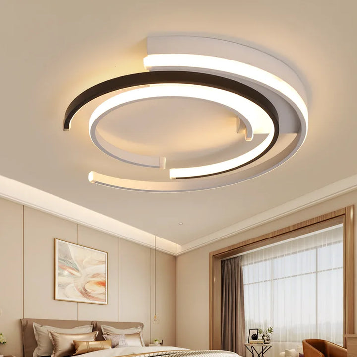 Elegante dimmbare LED Deckenleuchte für Wohnzimmer, Schlafzimmer oder Flur, schafft angenehmes Licht.