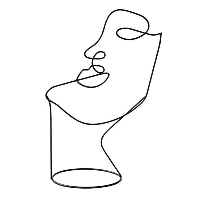 Handgefertigte Eisen Gesichtsskulptur, abstraktes Design als Blickfang in jedem Raum.