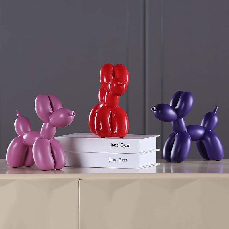 Stylische Ballonhund Skulptur in bunten Farben, perfekt als modernes Kunstwerk oder Geschenk.