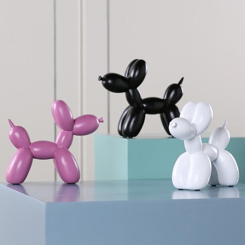 Einzigartiges Geschenk: Moderne Ballonhund Statue in leuchtenden Farben; hochwertige Harz Skulptur.