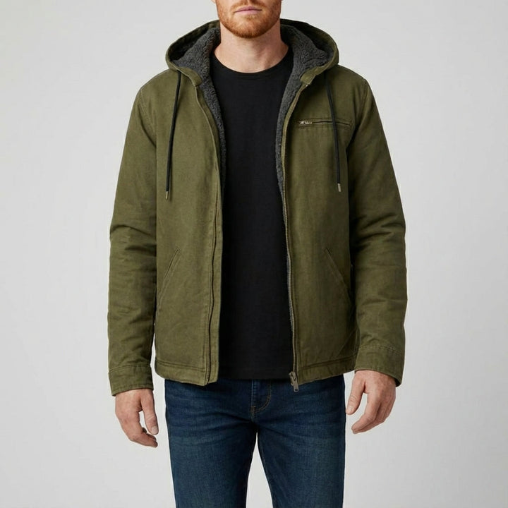 Seitentasche-Detail der Luke Herren Kapuzenjacke. Praktische, stilvolle Freizeitjacke für Männer Mode.